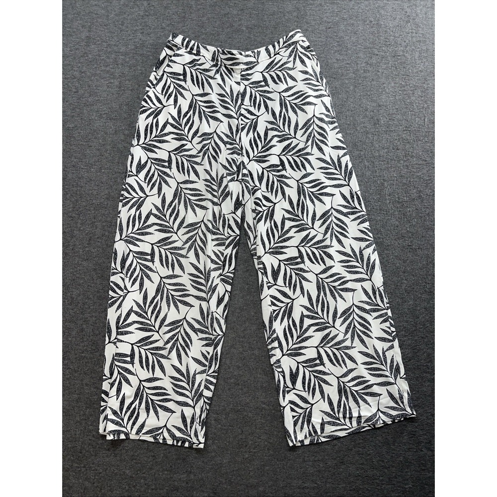 J. Jill Womens Palazzo Pants XS‎ Multicolor Floral Print Elastic Waist Pockets